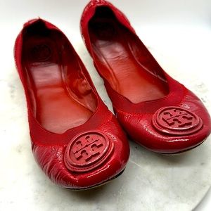 Red patent Leather Caroline ballerina flat